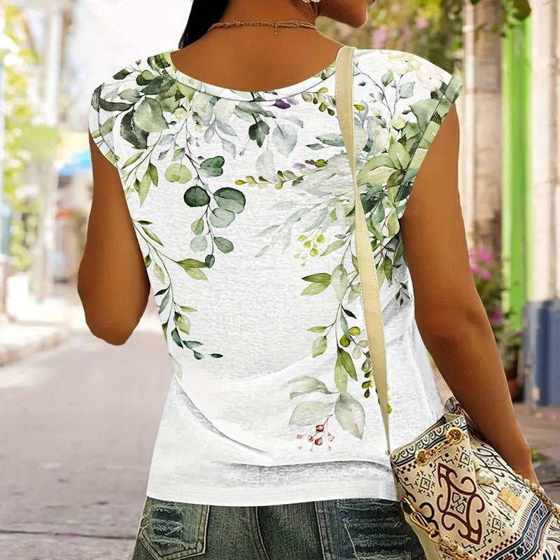 Aurelia Floral V-Neck Summer Tee