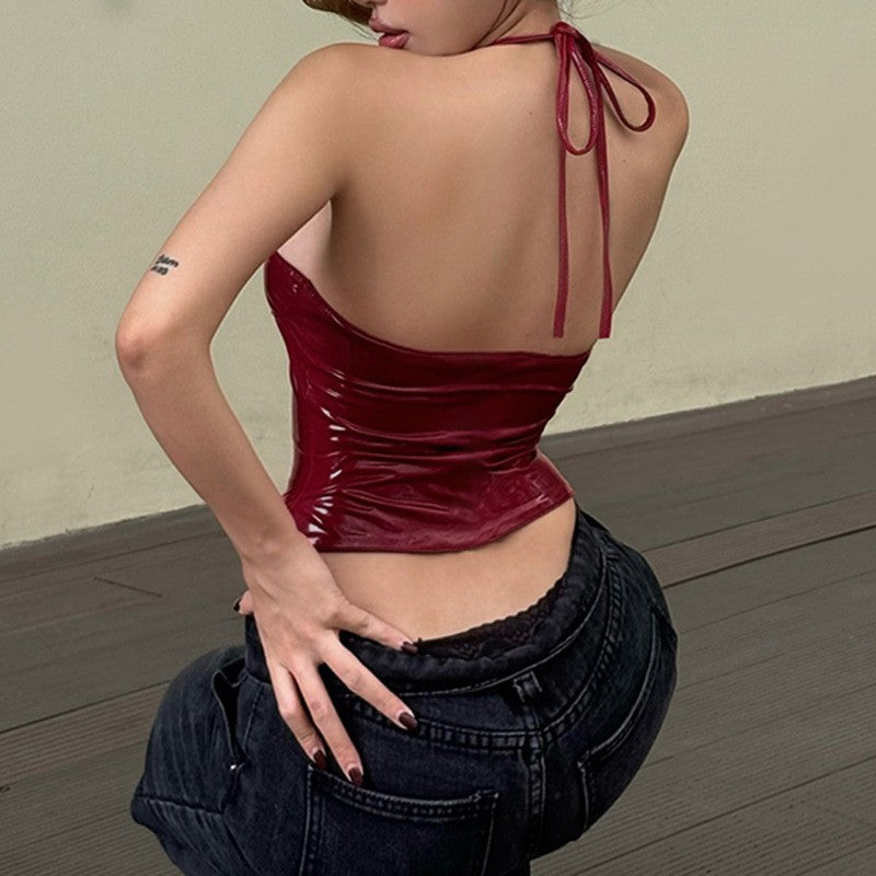 Aveline Leather Sling Top