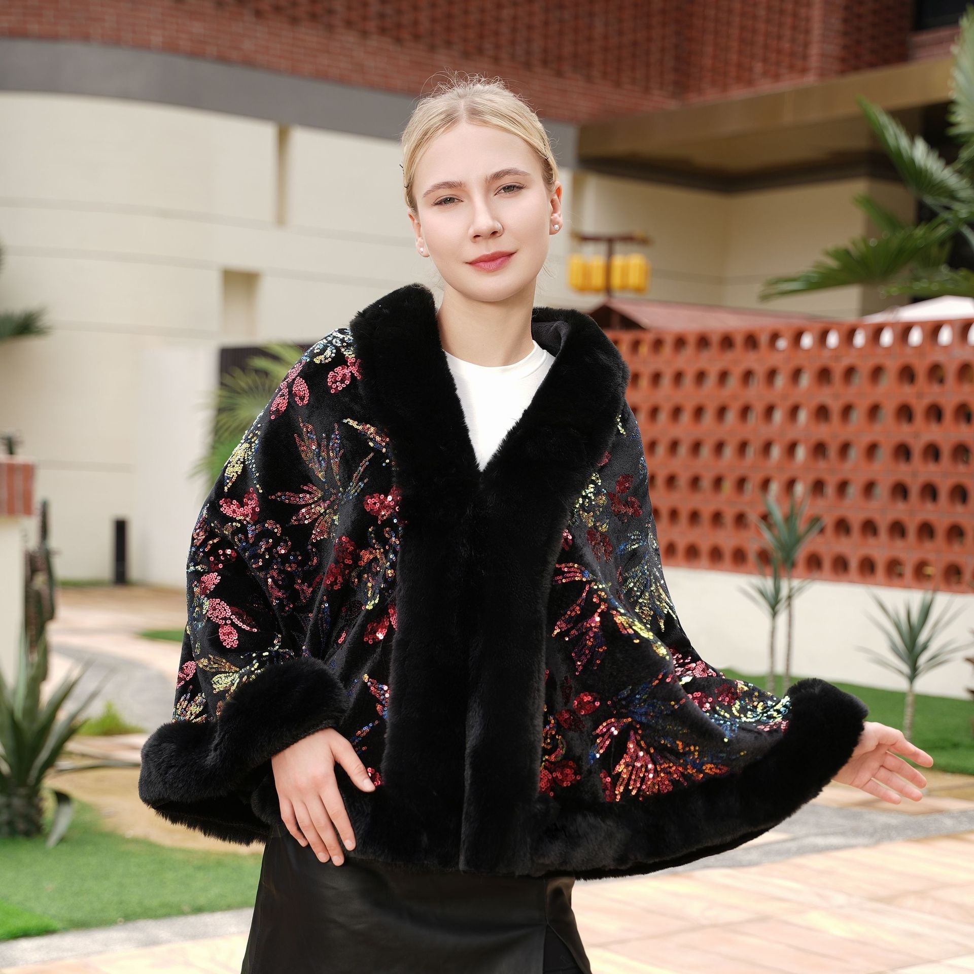 Celestine Sequined Knit Shawl