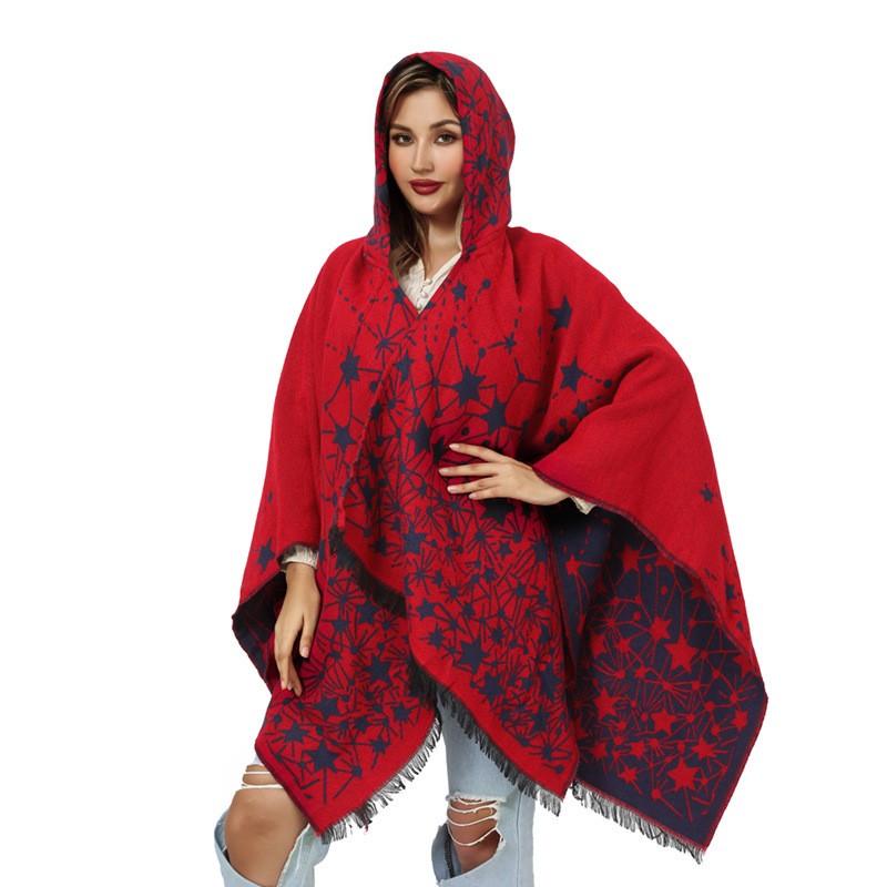 Lyra Geometric Cashmere-Feel Shawl