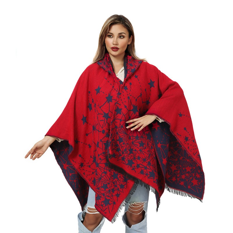 Lyra Geometric Cashmere-Feel Shawl