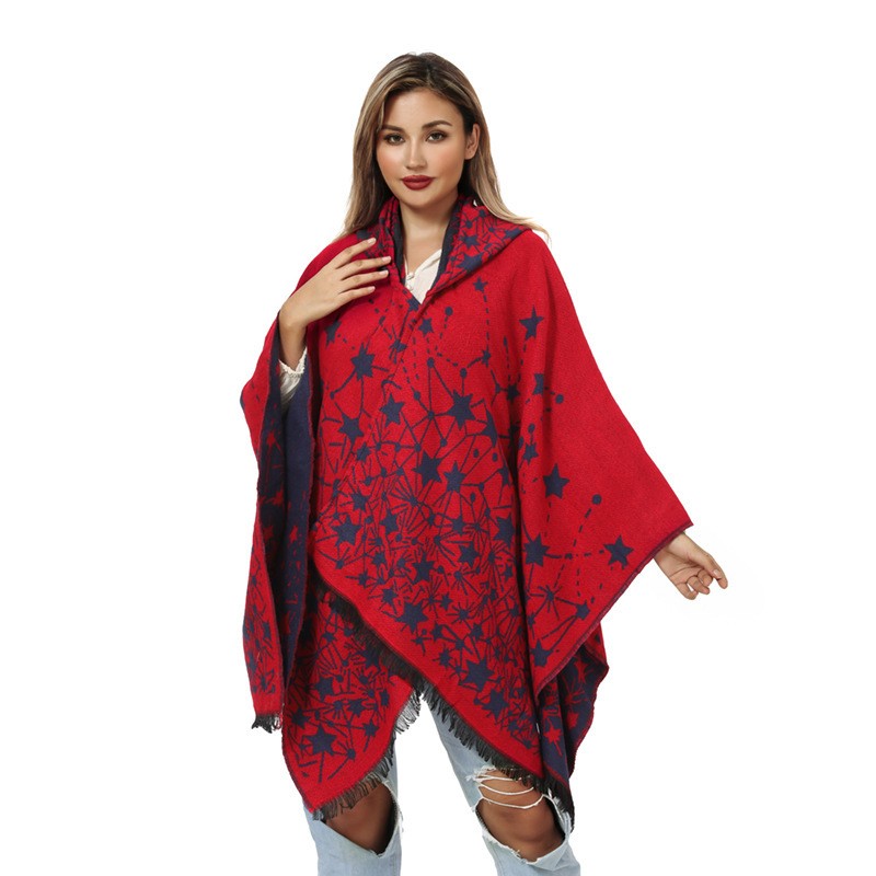 Lyra Geometric Cashmere-Feel Shawl