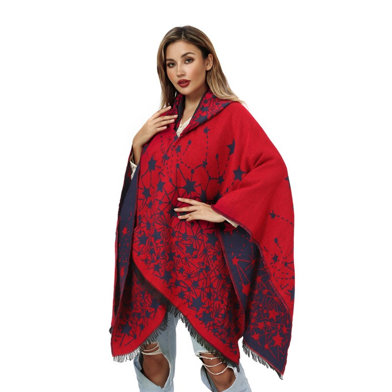 Lyra Geometric Cashmere-Feel Shawl