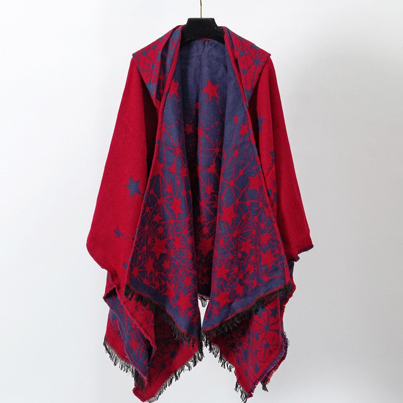 Lyra Geometric Cashmere-Feel Shawl
