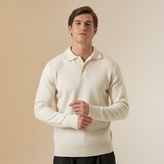 Men’s Collared Knit Sweater – Smart, Slim & Stylish