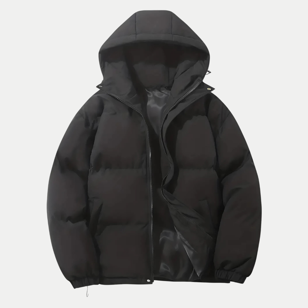Men’s Hooded Winter Bomber Jacket – Goose Down Warmth & Urban Style
