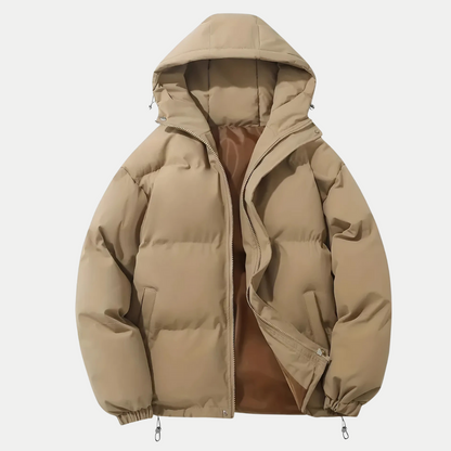 Men’s Hooded Winter Bomber Jacket – Goose Down Warmth & Urban Style