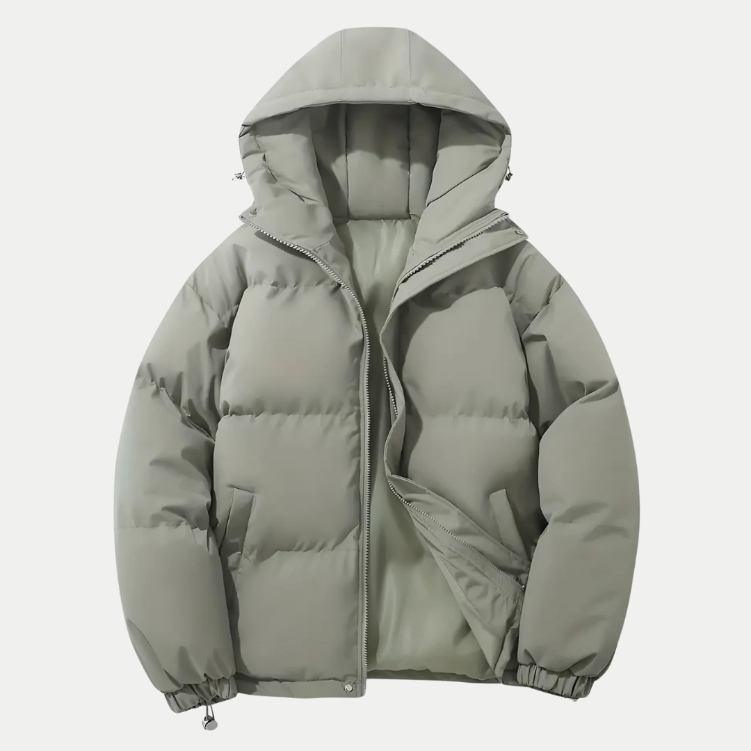 Men’s Hooded Winter Bomber Jacket – Goose Down Warmth & Urban Style