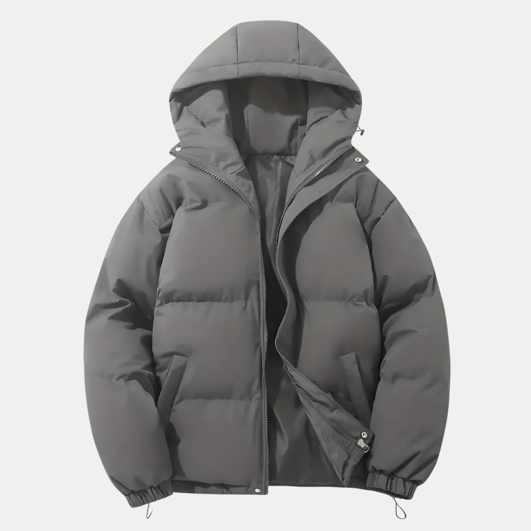 Men’s Hooded Winter Bomber Jacket – Goose Down Warmth & Urban Style