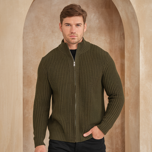 Men’s Ribbed Lightweight Jacket – Modern Fit & Subtle Texture