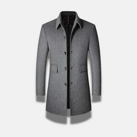 Men’s Roman Wool Coat – Slim Fit, Water-Resistant & Elegant