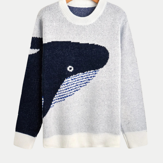 Men’s Whale Print Sweater – Playful, Comfortable & Uniquely You