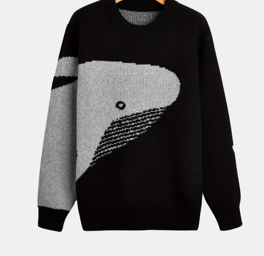 Men’s Whale Print Sweater – Playful, Comfortable & Uniquely You