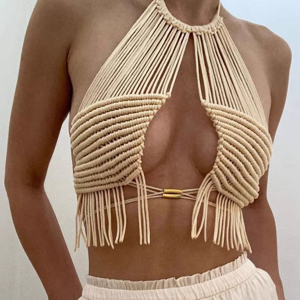Selene Tassel Halter Top