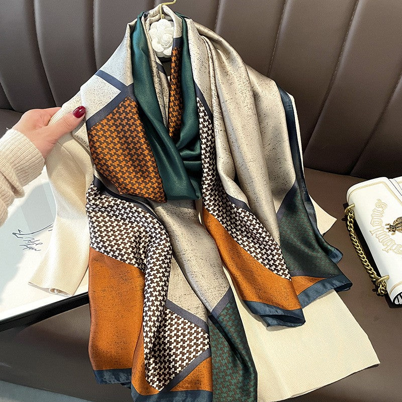 Solenne Houndstooth Silk Scarf