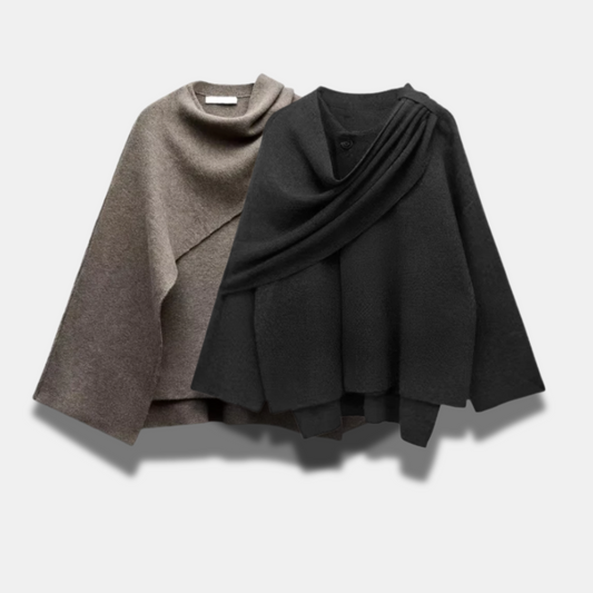 Women’s Soft Draped Cape – Elegant, Lightweight & Mid-Length for Autumn/Winter