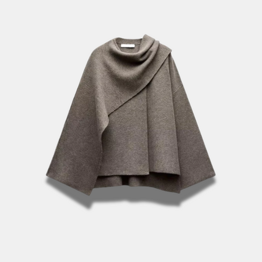 Women’s Soft Draped Cape – Elegant, Lightweight & Mid-Length for Autumn/Winter